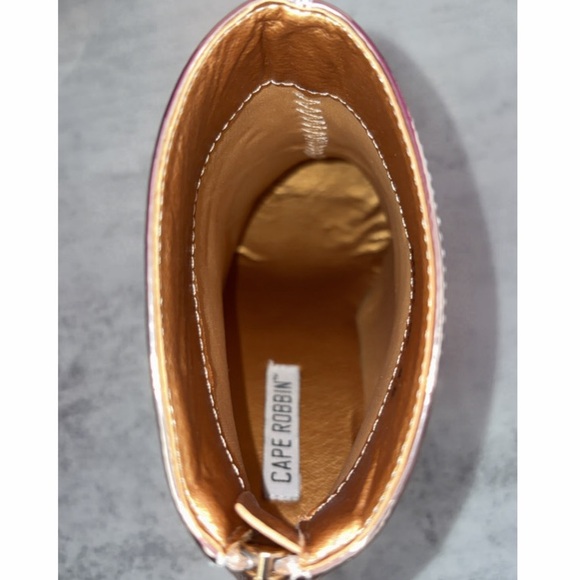 Cape Robbin Metallic Rose Gold Ankle Boots - Picture 8 of 8